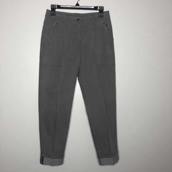St John High Rise Cuffed Hem Gray Ankle Pant - Picture 11 of 11